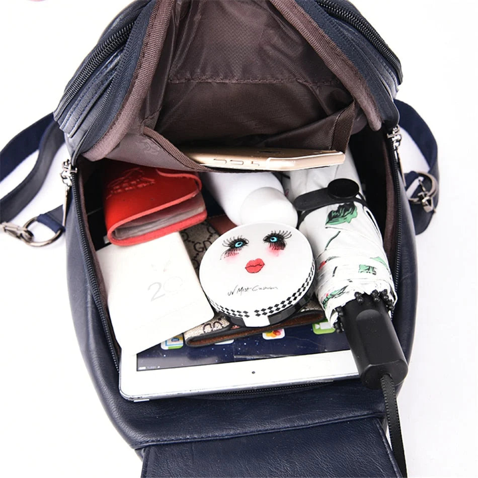 Backpack | Water-Resistant Sheepskin Leather & Anti-Theft Back Pocket