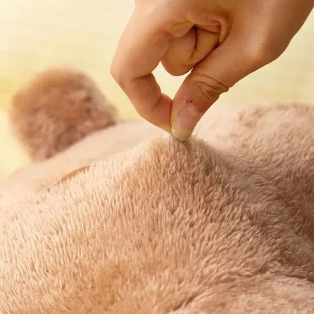 Backrest Cushion | Teddy-Shaped Ergonomic Lumbar Support | 20 x 11.8 in