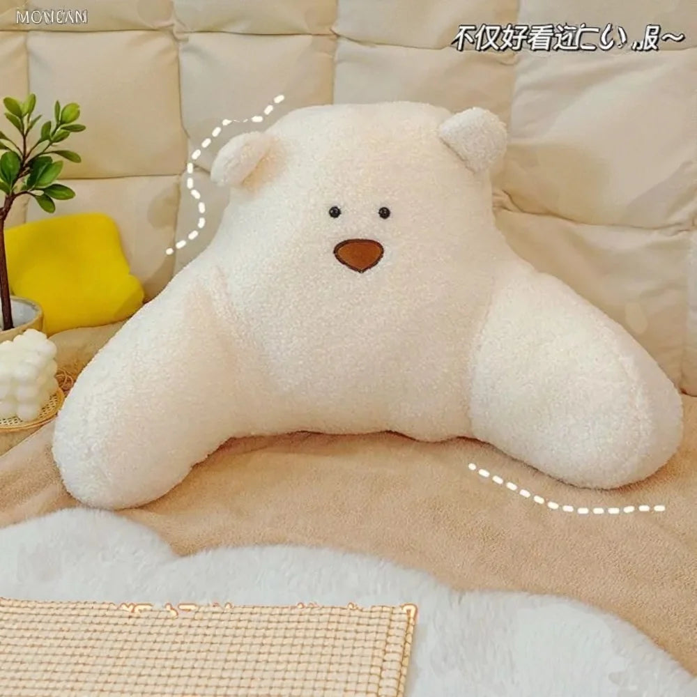 Backrest Cushion | Teddy-Shaped Ergonomic Lumbar Support | 20 x 11.8 in