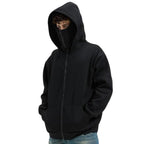 Balaclava Hoodie | Full-Zip Knit Polyester | Double Hood & Face Coverage