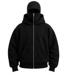 Balaclava Hoodie | Full-Zip Knit Polyester | Double Hood & Face Coverage