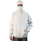 Balaclava Hoodie | Full-Zip Knit Polyester | Double Hood & Face Coverage