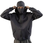Balaclava Hoodie | Full-Zip Knit Polyester | Double Hood & Face Coverage