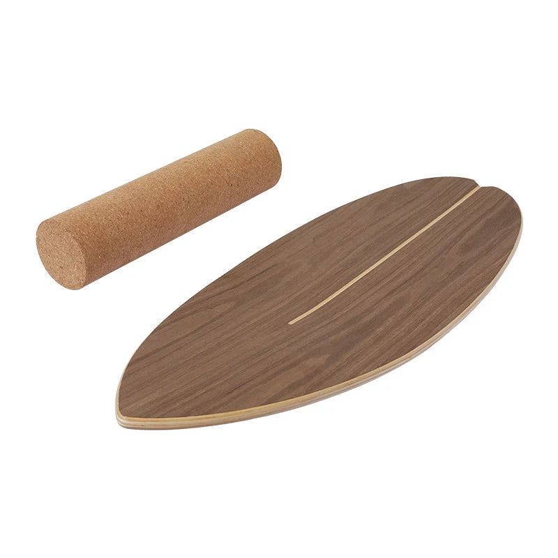 Balance Board | Non-Slip Cork Base & Wooden Deck
