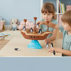 Balancing Game | Wobbly Pirate Ship Base & Wooden Penguins | Ages 3+