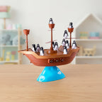 Balancing Game | Wobbly Pirate Ship Base & Wooden Penguins | Ages 3+