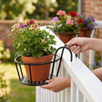 Balcony Pot Holder | Hook-On No-Drill Design | 3-Pack