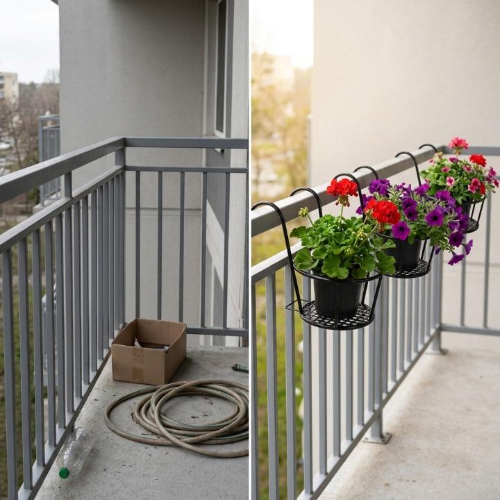 Balcony Pot Holder | Hook-On No-Drill Design | 3-Pack
