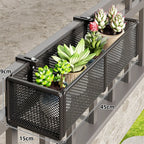 Balcony Rail Planter Box | Clamp-On Rail-Mount & Ventilated Mesh