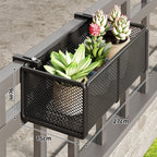 Balcony Rail Planter Box | Clamp-On Rail-Mount & Ventilated Mesh