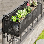 Balcony Rail Planter Box | Clamp-On Rail-Mount & Ventilated Mesh