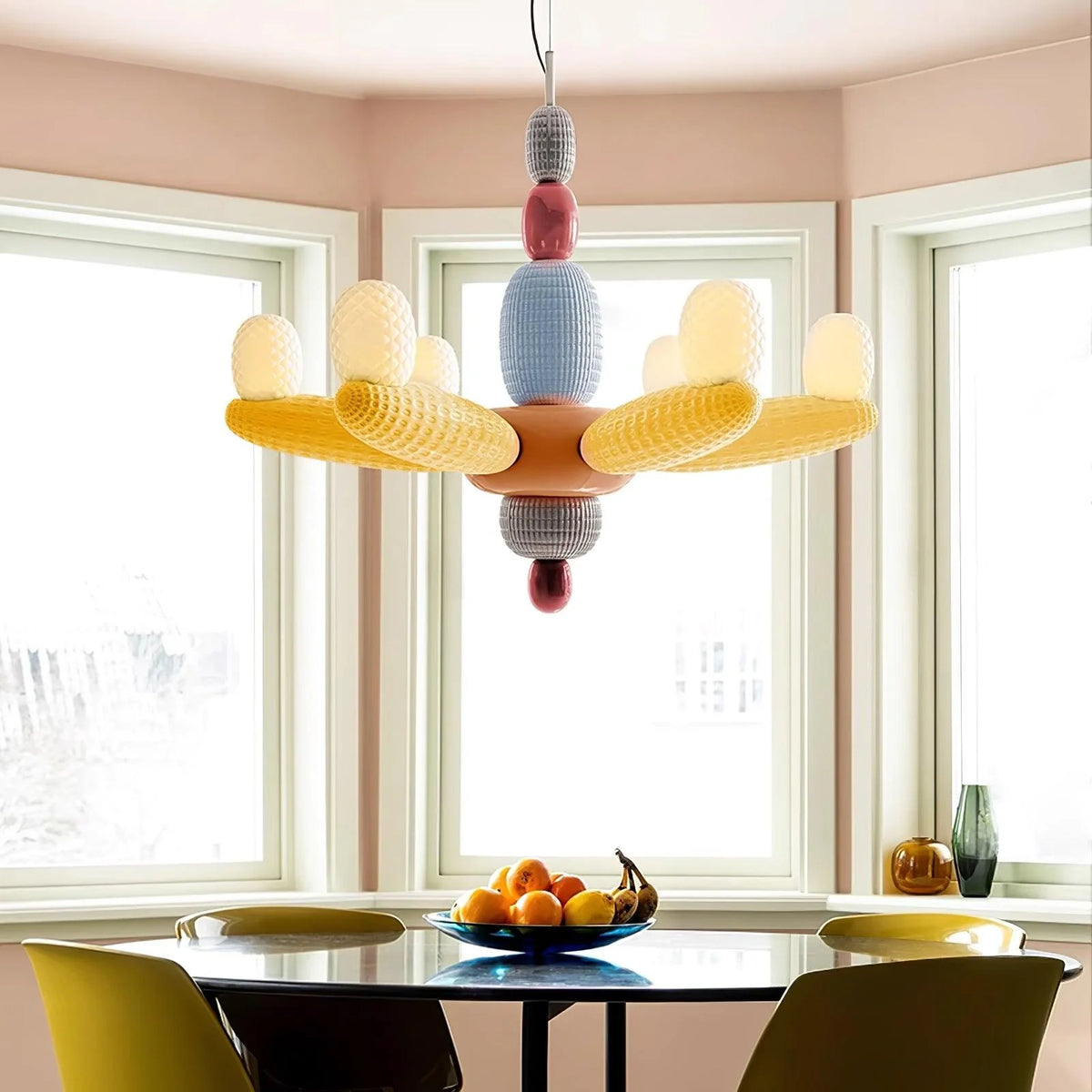 Balloon Chandelier | Iron Frame & Glass Shades | 96 cm Diameter
