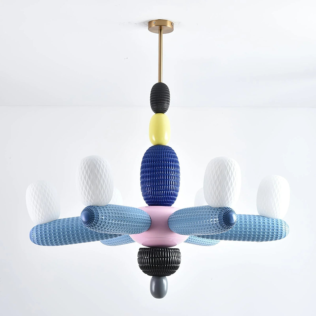 Balloon Chandelier | Iron Frame & Glass Shades | 96 cm Diameter