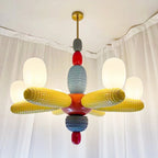 Balloon Chandelier | Iron Frame & Glass Shades | 96 cm Diameter