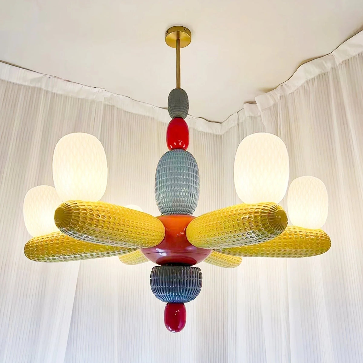 Balloon Chandelier | Iron Frame & Glass Shades | 96 cm Diameter