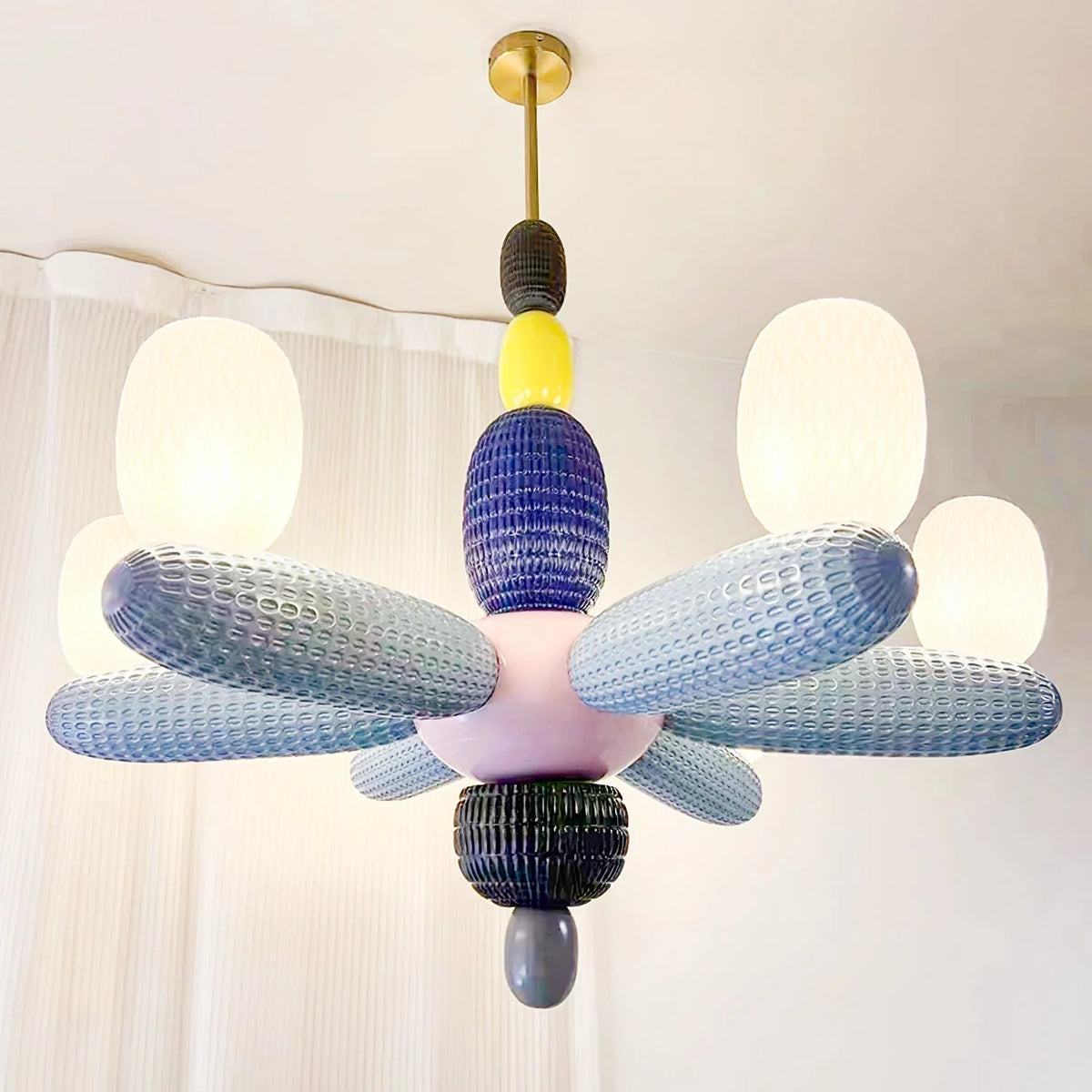 Balloon Chandelier | Iron Frame & Glass Shades | 96 cm Diameter