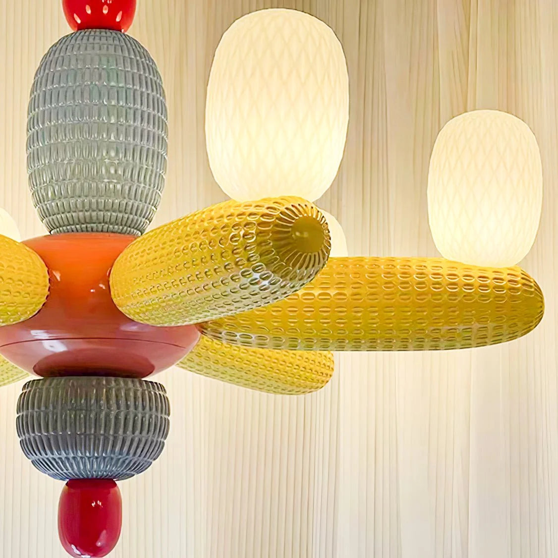 Balloon Chandelier | Iron Frame & Glass Shades | 96 cm Diameter