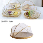 Bamboo Basket | Woven & Foldable With Mosquito Net | Small/Medium/Large