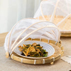Bamboo Basket | Woven & Foldable With Mosquito Net | Small/Medium/Large