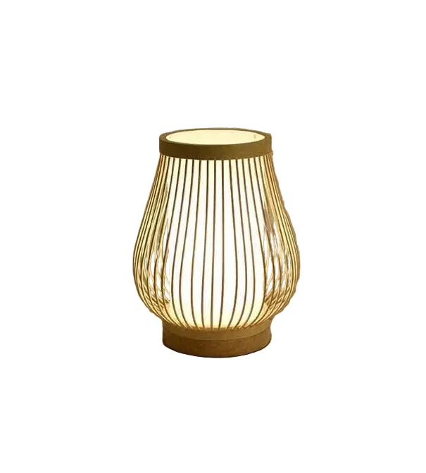 Table Lamp | Hand-Knitted Bamboo Shade | Japanese Zen Design, E27 Socket