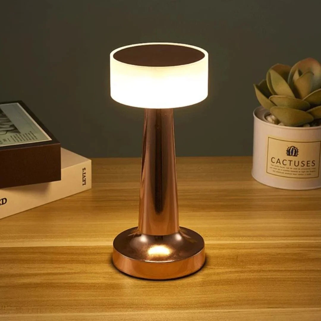 Bar Table Lamp | Retro Design, USB Charging & Three-Level Dimming