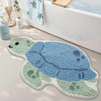 Bath Mat | Fish-Shaped Plush & Non-Slip | Machine Washable