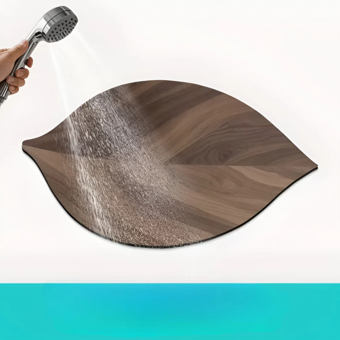 Bath Mat | Non-Slip & Water-Absorbent | Oval Leaf Design