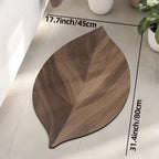 Bath Mat | Non-Slip & Water-Absorbent | Oval Leaf Design