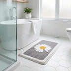 Bath Mat | Scandinavian Floral Soft Microfiber & Anti-Slip