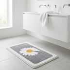Bath Mat | Scandinavian Floral Soft Microfiber & Anti-Slip
