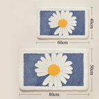Bath Mat | Scandinavian Floral Soft Microfiber & Anti-Slip