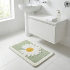 Bath Mat | Scandinavian Floral Soft Microfiber & Anti-Slip