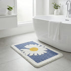 Bath Mat | Scandinavian Floral Soft Microfiber & Anti-Slip