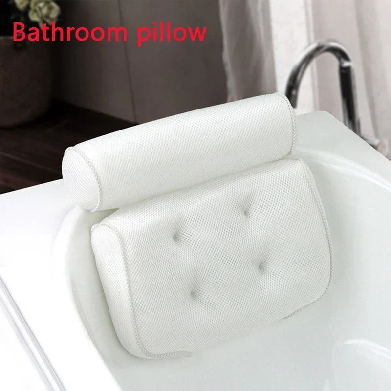 Bath Pillow | 3D Mesh Back Support & Suction Cups
