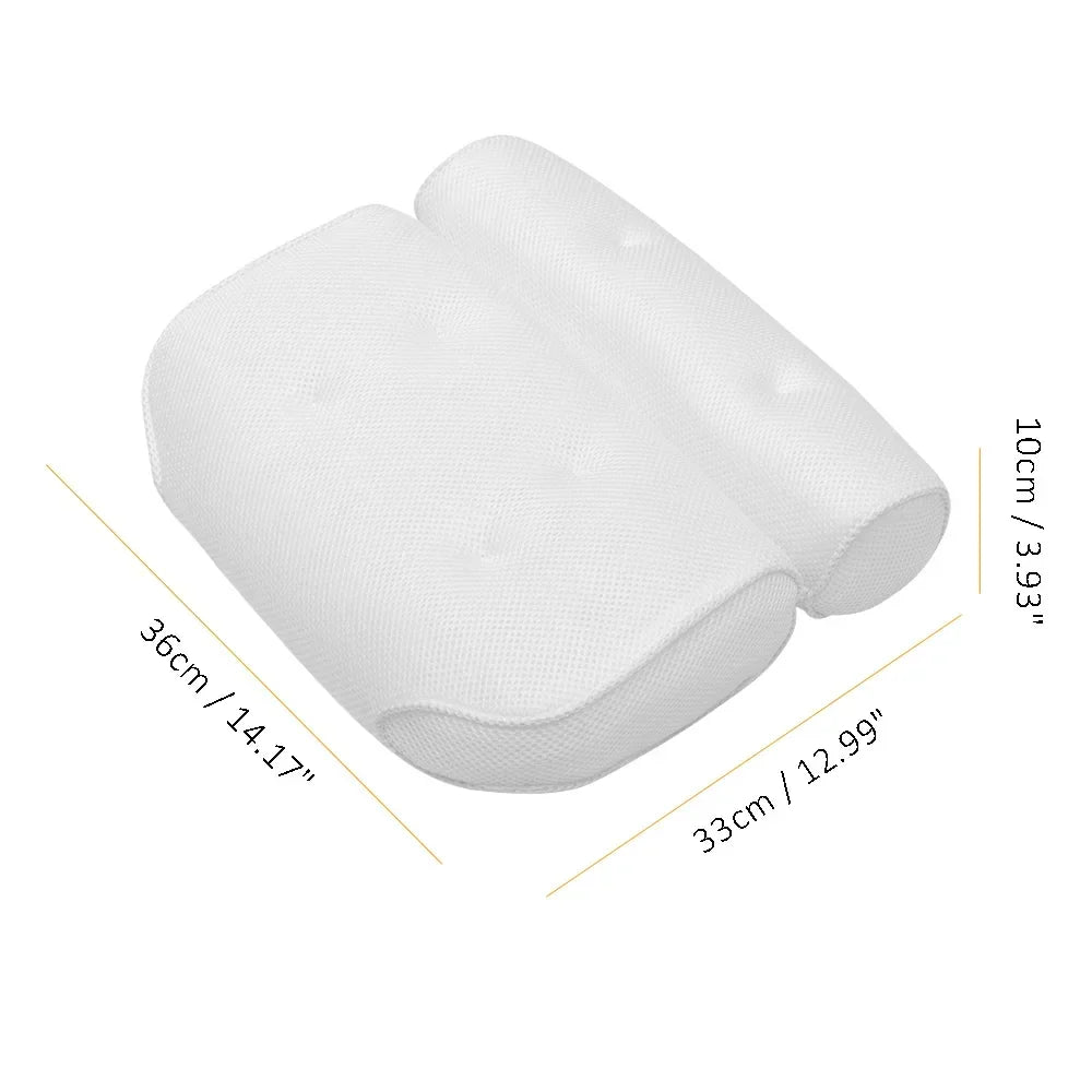 Bath Pillow | 3D Mesh Back Support & Suction Cups