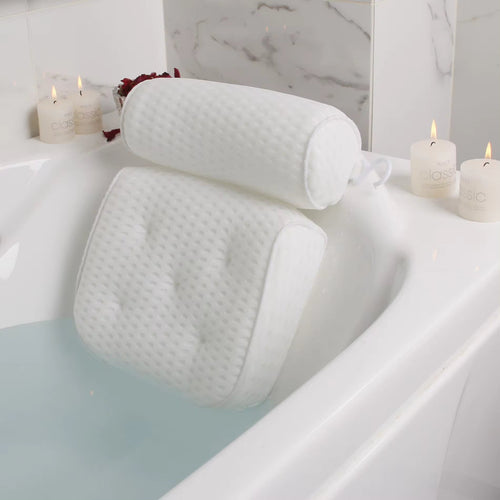 Bath Pillow | Cushioned Mesh & Suction Cup Base