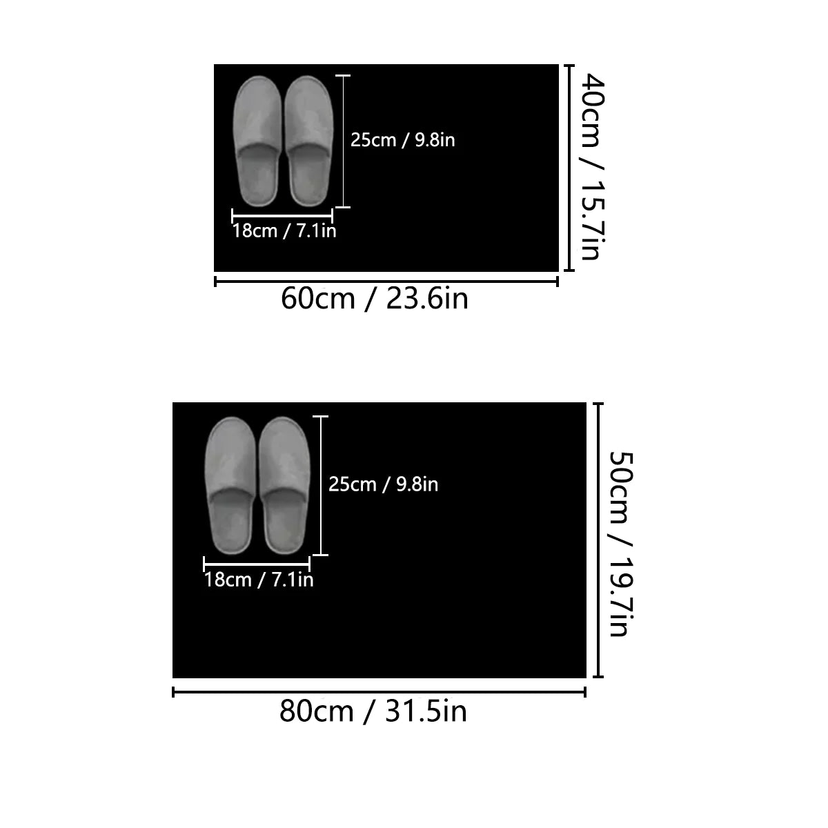 Bathroom Mat | Absorbent & Double-Sided Non-Slip | 40 x 60 & 50 x 80 cm