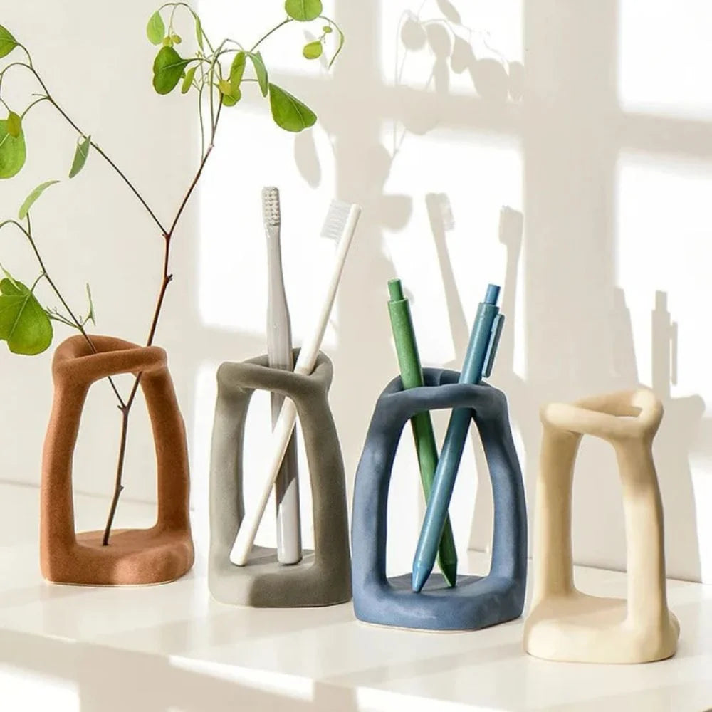 Bathroom Organizer | Compact Ceramic & Weighted Base
