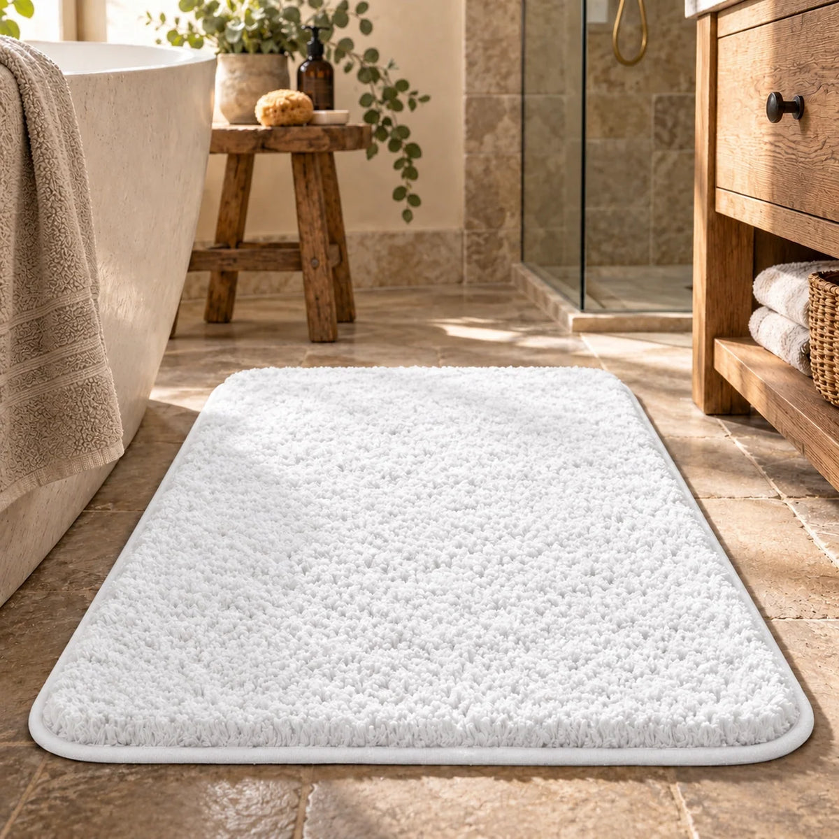 Bathroom Rug | Plush Absorbent Microfiber With Non-Slip Backing