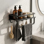 Bathroom Shelf | Aluminum Wall-Mounted | Optional Towel Rail