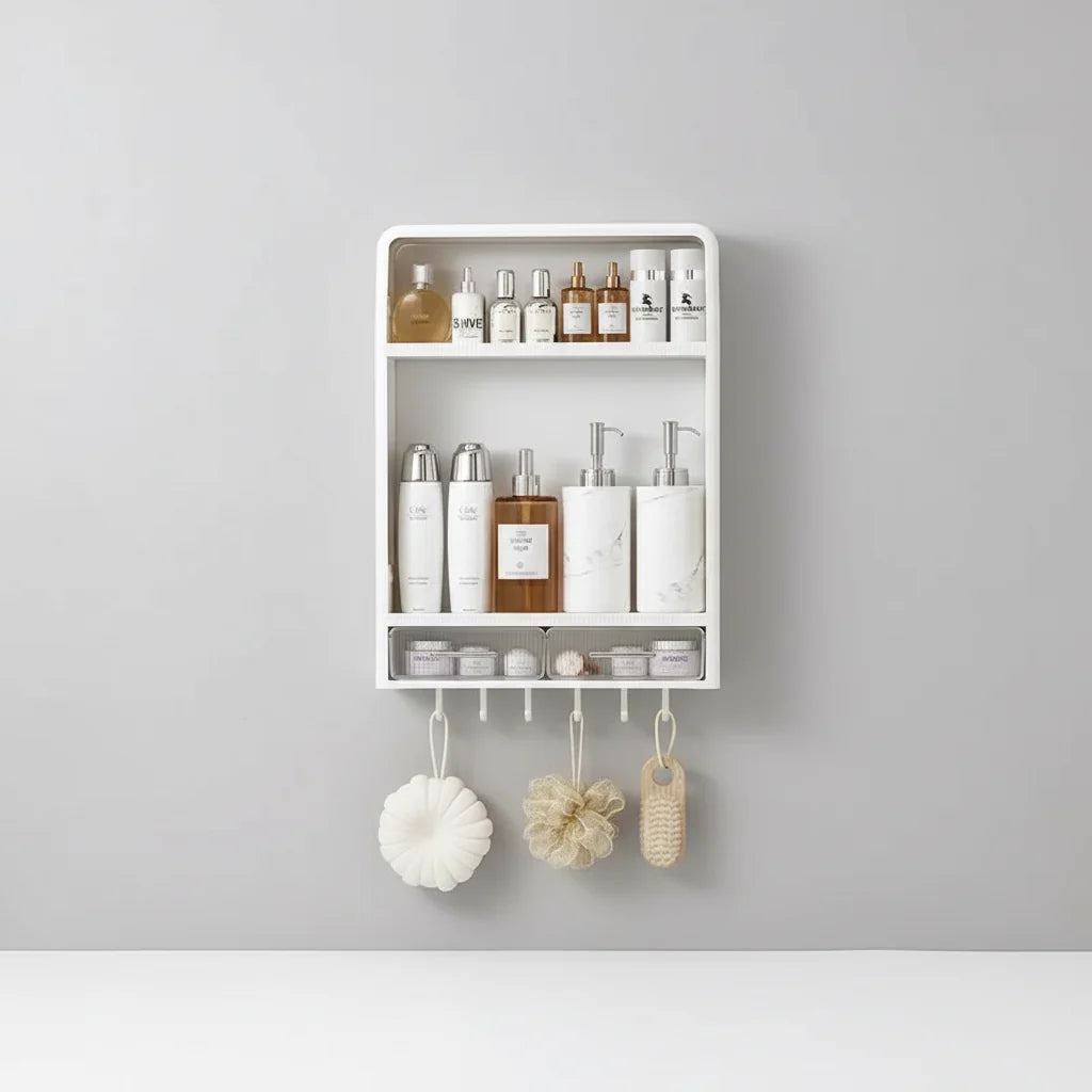 Bathroom Shelf | Self-Adhesive No-Drill & Water-Resistant | Multi-Tier