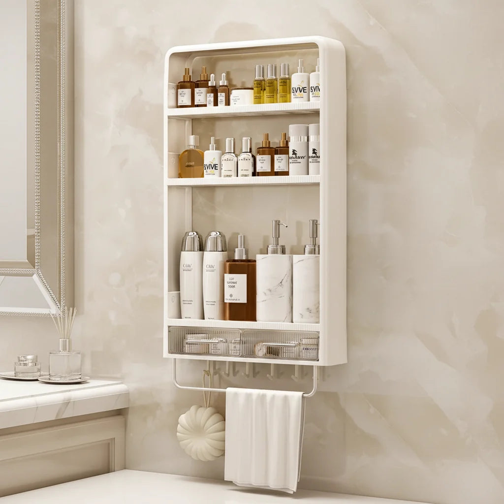 Bathroom Shelf | Self-Adhesive No-Drill & Water-Resistant | Multi-Tier