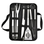 BBQ Tool Set | Stainless Steel & Fabric Carry Bag | 9-12 Pcs
