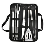 BBQ Tool Set | Stainless Steel & Fabric Carry Bag | 9-12 Pcs