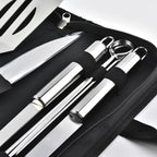 BBQ Tool Set | Stainless Steel & Fabric Carry Bag | 9-12 Pcs