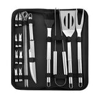 BBQ Tool Set | Stainless Steel & Fabric Carry Bag | 9-12 Pcs