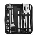 BBQ Tool Set | Stainless Steel & Fabric Carry Bag | 9-12 Pcs
