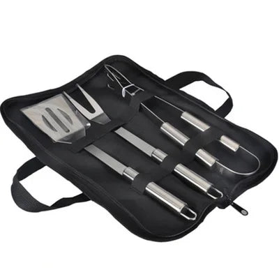 BBQ Tool Set | Stainless Steel & Fabric Carry Bag | 9-12 Pcs