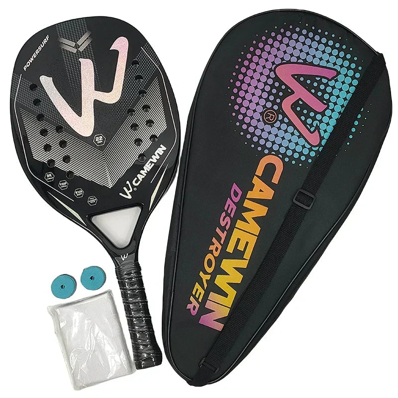 Beach Tennis Racket | 3K Carbon & Lightweight | EVA Foam Core