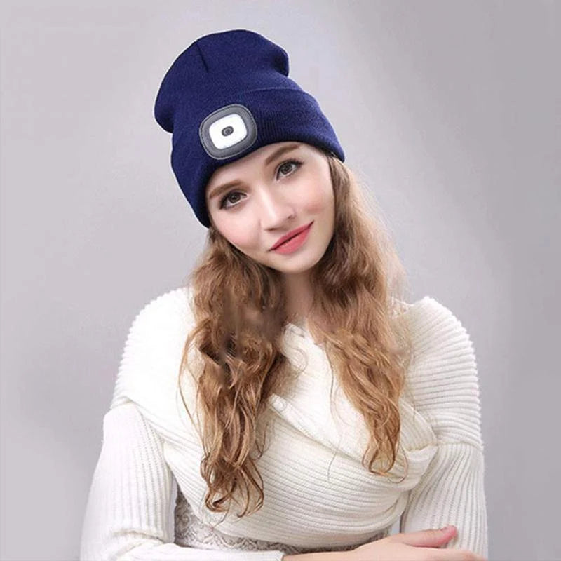Beanie Hat | Cotton Knit & Removable LED | One Size Fits All